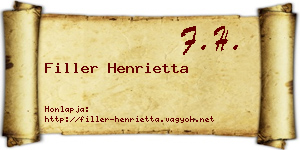 Filler Henrietta névjegykártya