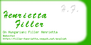 henrietta filler business card